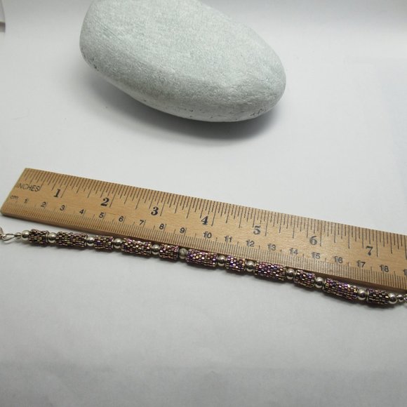 Peyote tube and Sterling silver bracelet - Picture 10 of 11